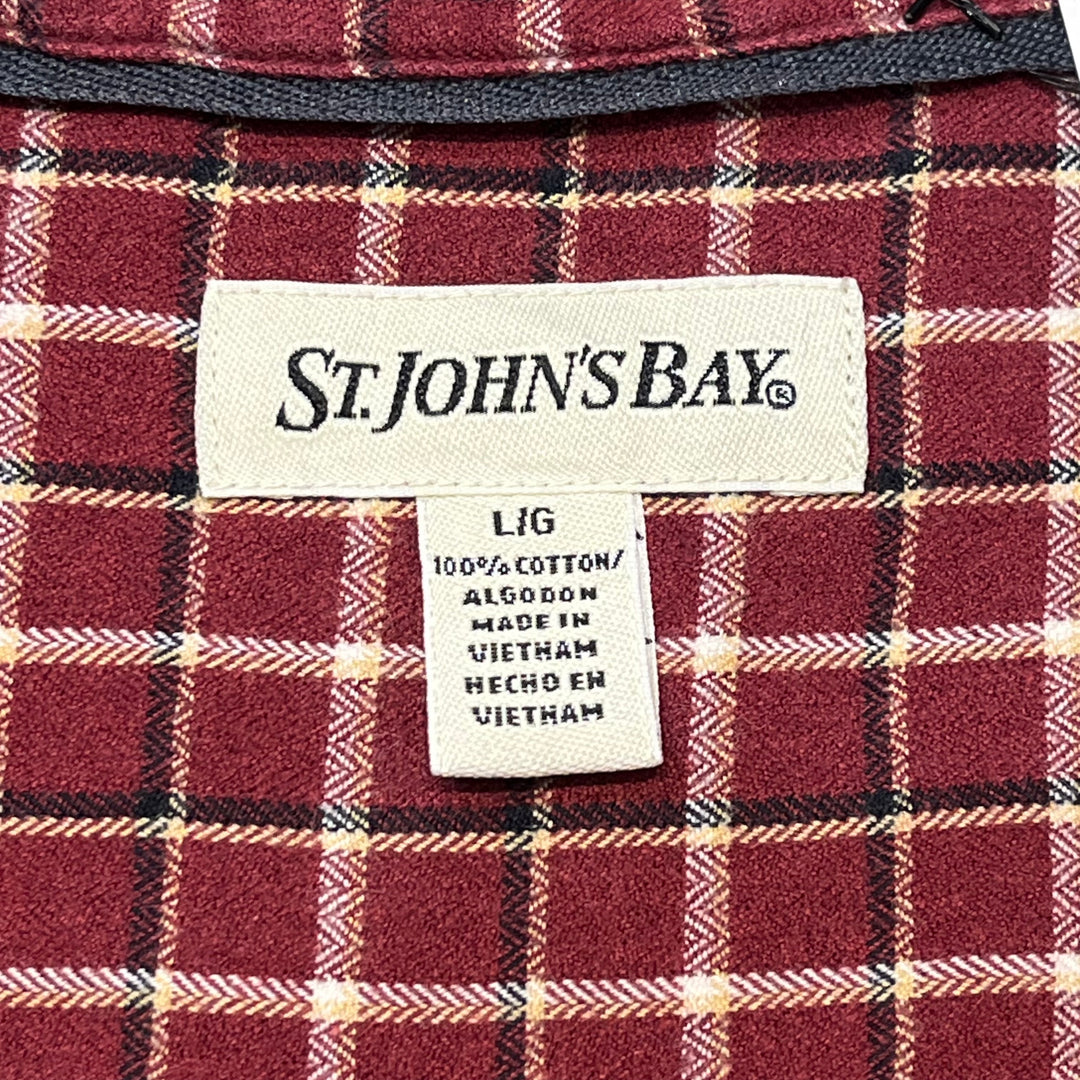 古着 ST.JOHN'S BAY/ セントジョーンズベイ/ コットンフランネルシャツ/ チェック柄/ リメイク/ サイズL