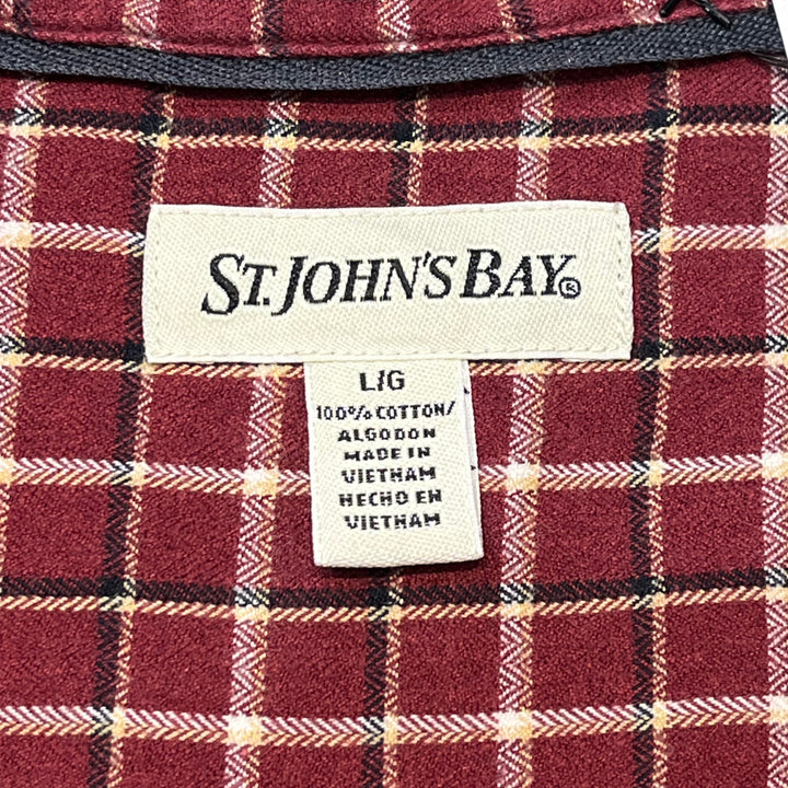 古着 ST.JOHN'S BAY/ セントジョーンズベイ/ コットンフランネルシャツ/ チェック柄/ リメイク/ サイズL