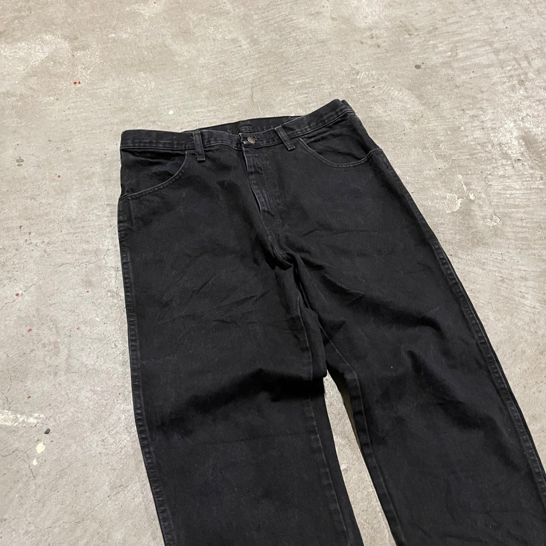 #4263 古着 RUSTLER/ラスラー/Black Denim Pants/ブラックデニムパンツ/サイズ36×30