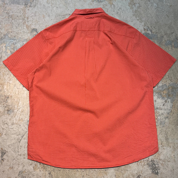 古着 EDDIE BAUER/ エディバウアー/ チェック柄/ ボタンダウン半袖シャツ/サイズL