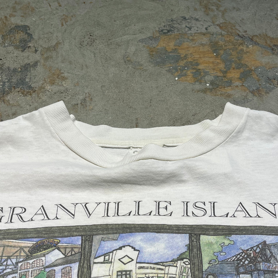 古着 USA製 90's オニータ/GRANVILLE ISLAND/ヴィンテージ シングルステッチ プリントTシャツ/サイズXL