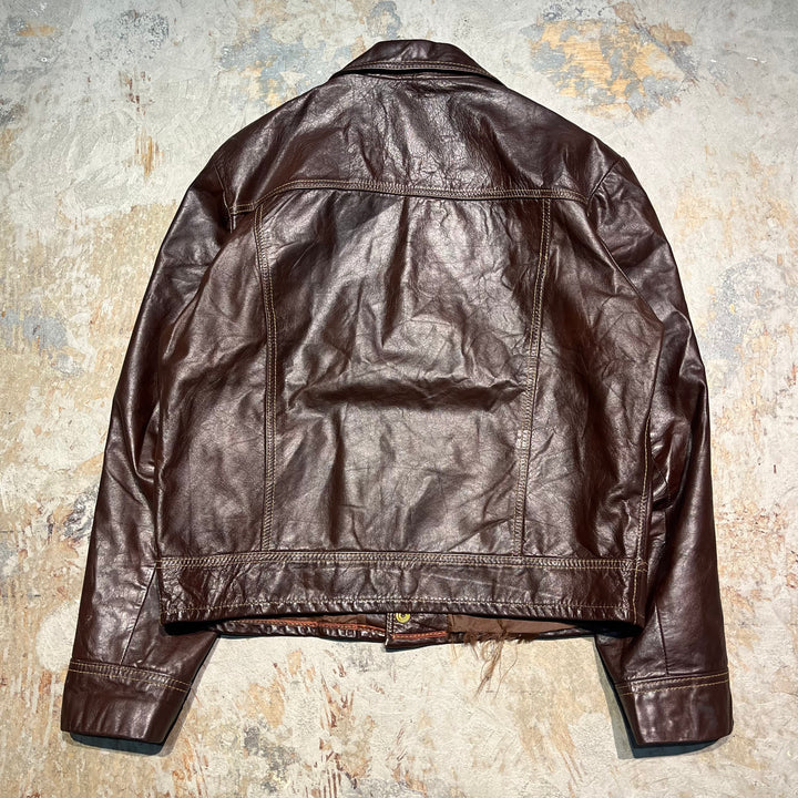 #3317 古着 Unknow/Leather Trucker Jacket/レザートラッカージャケット/サイズL