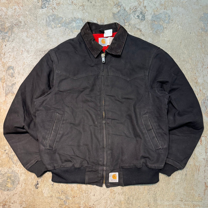 古着 USA製 80's~90's Carhartt/ カーハート/ サンタフェジャケット/ ダック地/ 裏地キルティング/ 襟コーデュロイ/ サイズM相当