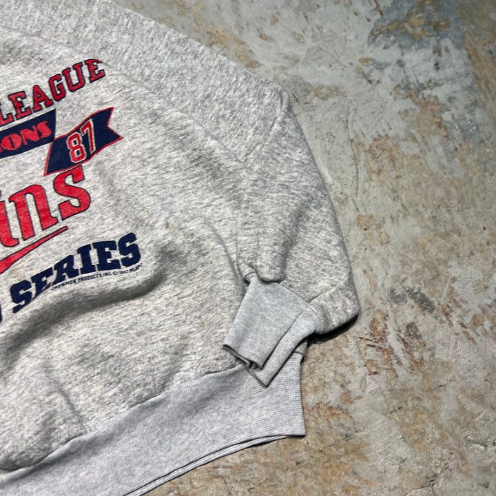 #3992古着Champion/チャンピオン/CrewNeckSweat/クルーネックスウエット/AMERICAN LEAGUE CHAMPIONS/MINNESOTA TWINS/MLB/MADE IN USA/サイズL