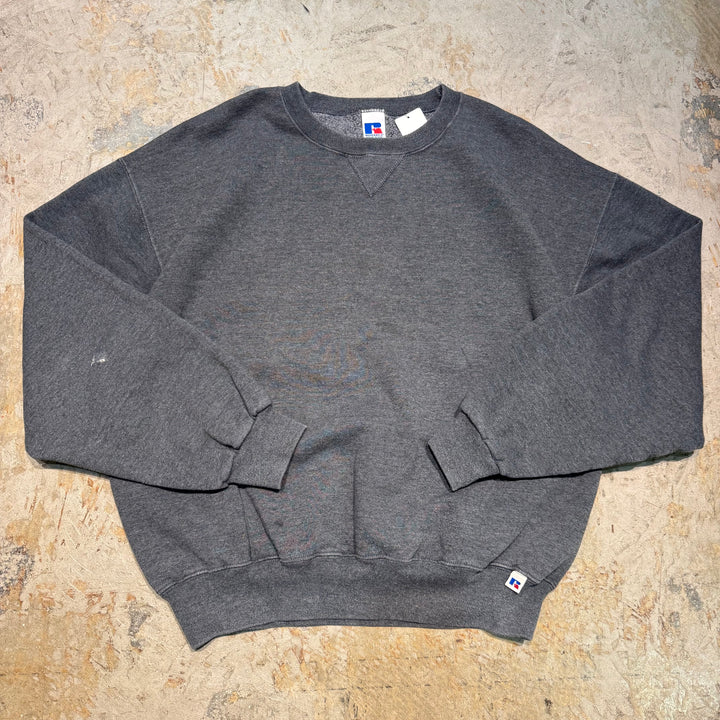 古着 90's RUSSELLATHLETIC/ ラッセル アスレチック/ クルーネックブランクスウェット/ 無地/ Vガゼット/ サイズXL