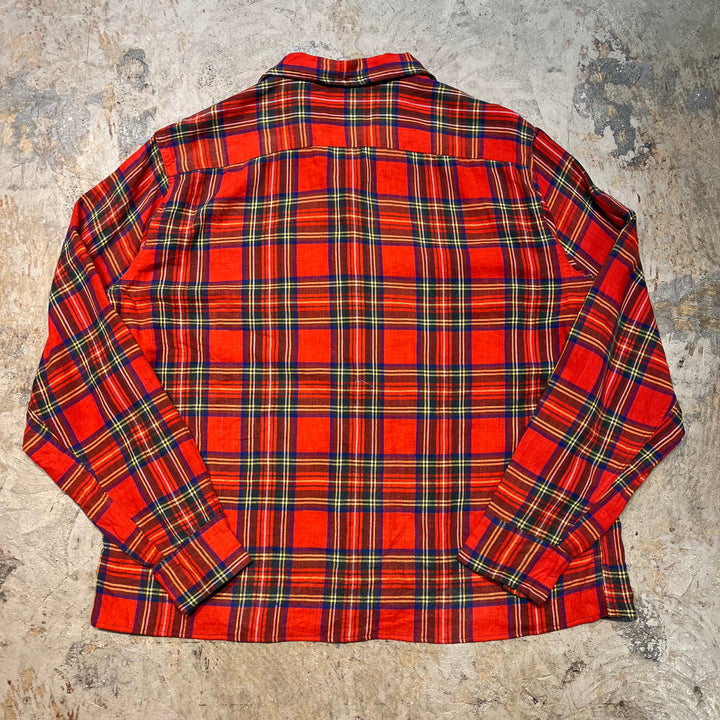 古着 80's L.L.Bean/ エルエルビーン/ フランネルシャツ/ チェック柄/ リメイク/ サイズL