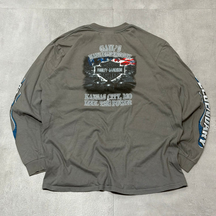 古着 Harley-Davidson/ハーレーダビッドソン/ ロングスリーブプリントTシャツ/サイズXL