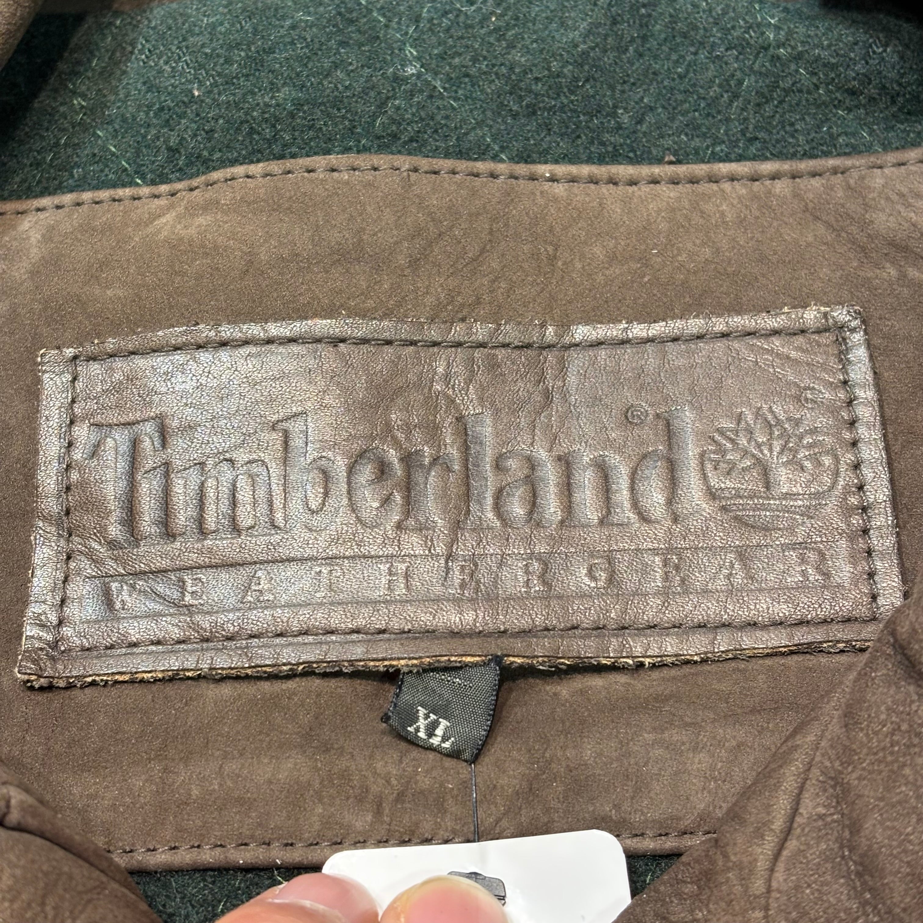 古着 90's timberland/ ティンバーランド/ 本革ジップアップレザー