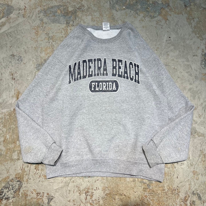 #4050 古着 JERZEES/ジャージーズ/Crew Neck College Sweat Shirts/クルーネックカレッジスウェット/MADEIRA BEACH/マデイラビーチ/FLORIDA/サイズL