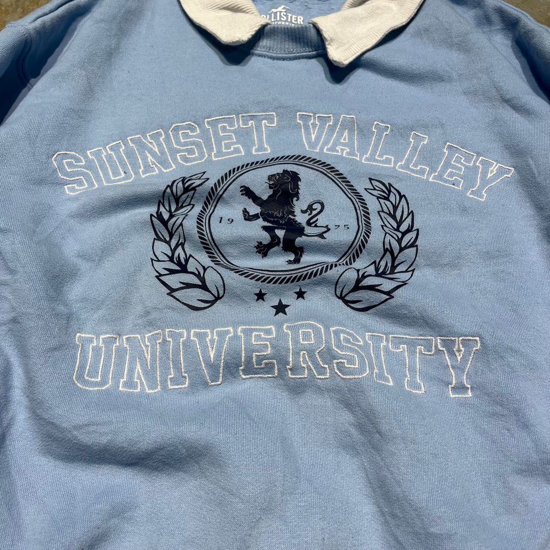 #3806 古着 Unknow/Crew Neck Sweat Shirts/クルーネックスウェット/SUNSET VALLEY UNIVERSITY/カレッジロゴ/サイズM