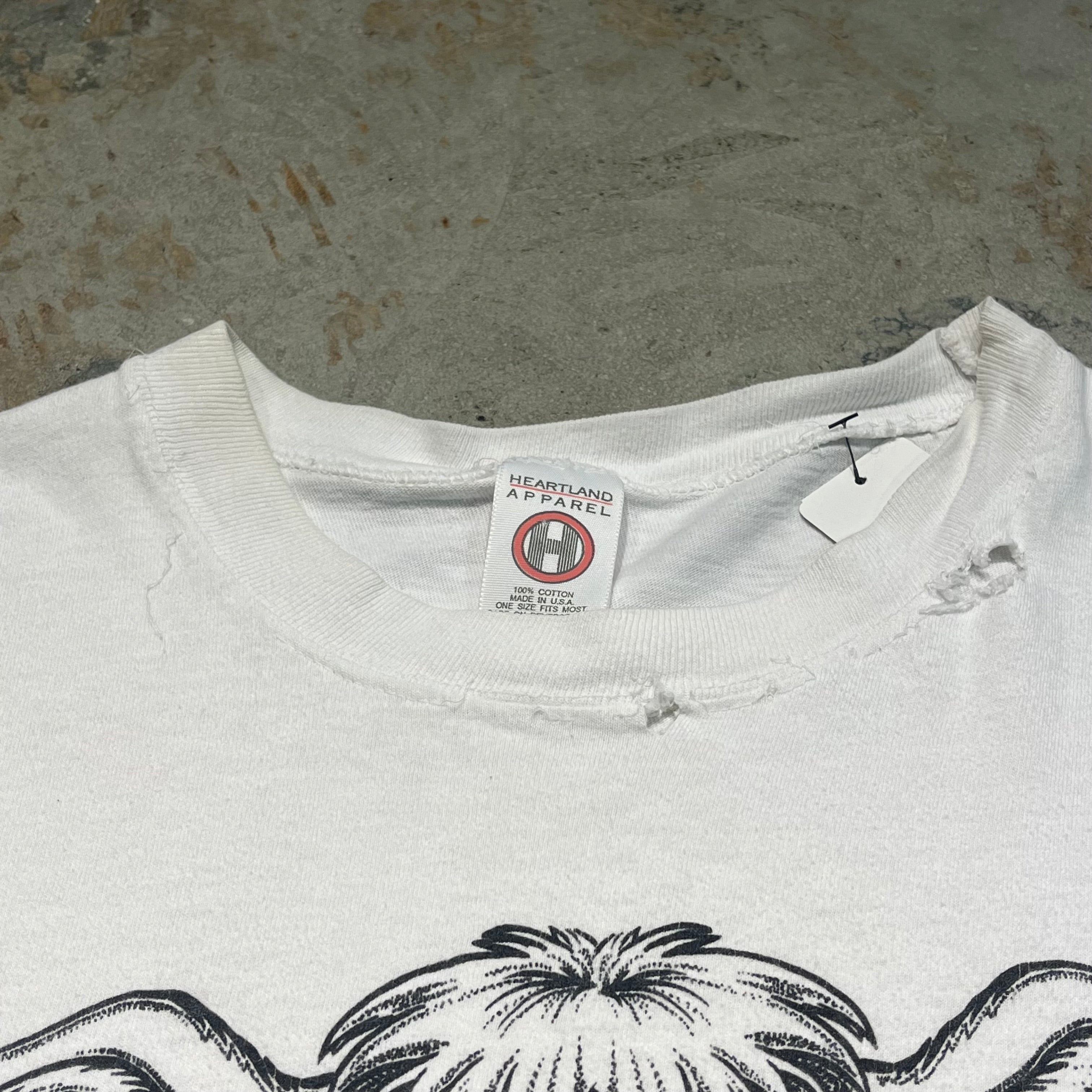 古着 USA製 バラを咥えた牛/ヴィンテージ シングルステッチプリントT