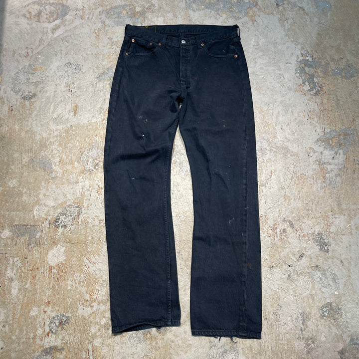 #4771 古着 LEVI’S/リーバイス/501/Black denim pants/ブラックデニムパンツ/パキスタン製/後染め/サイズ34×34