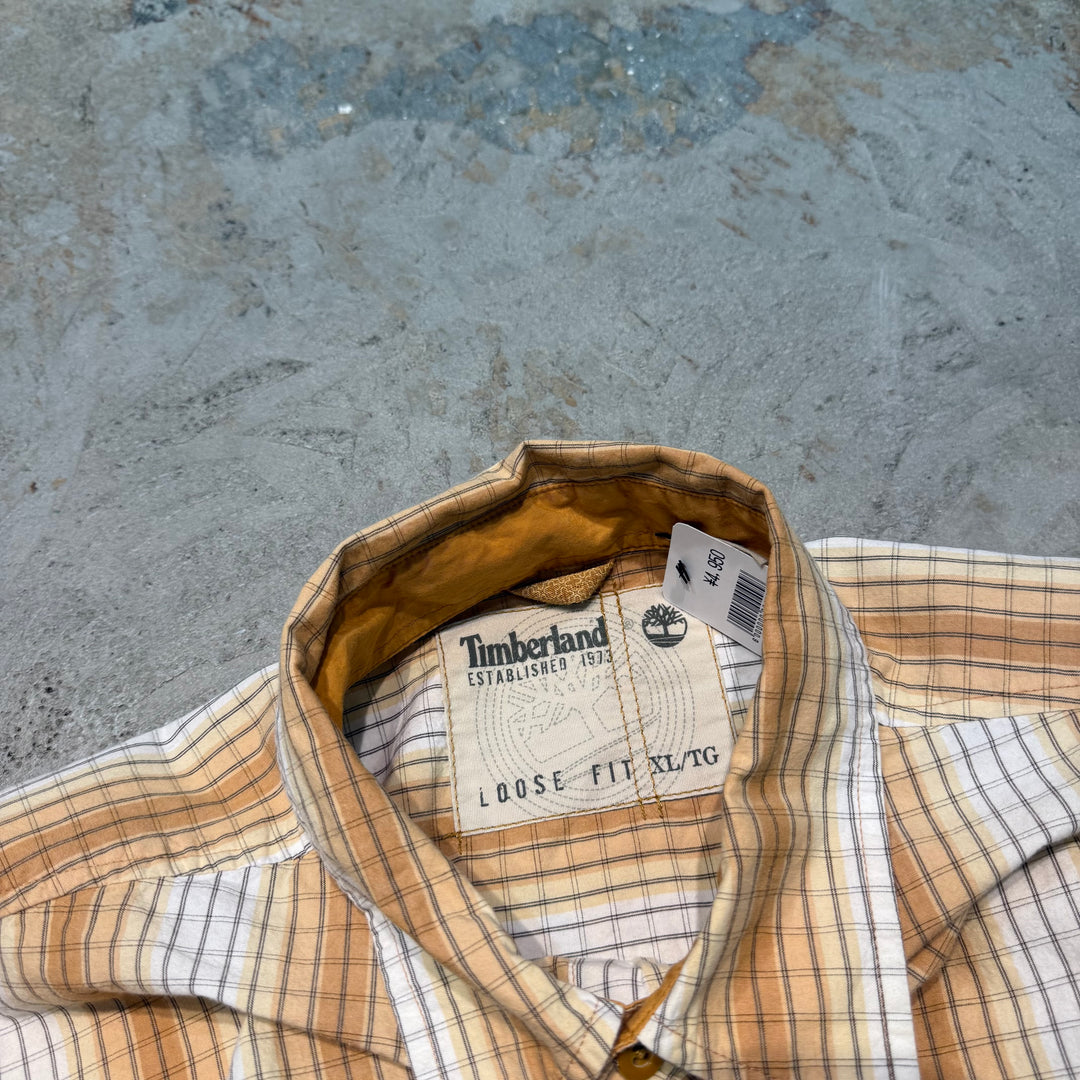 古着 timberland/ ティンバーランド/ リメイク / 半袖シャツ/ チェック柄/ サイズXL