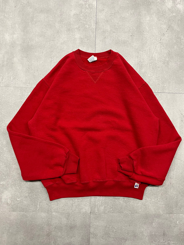 古着 90's〜 RUSSELLATHLETIC/ ラッセル アスレチック/ クルーネックブランクスウェット/ Vガゼット/ サイズM