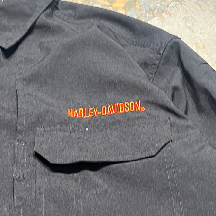 #4365 古着 Harley-Davidson ハーレーダビッドソン/Long Sleeve Work Shirt/長袖ワークシャツ/サイズXL