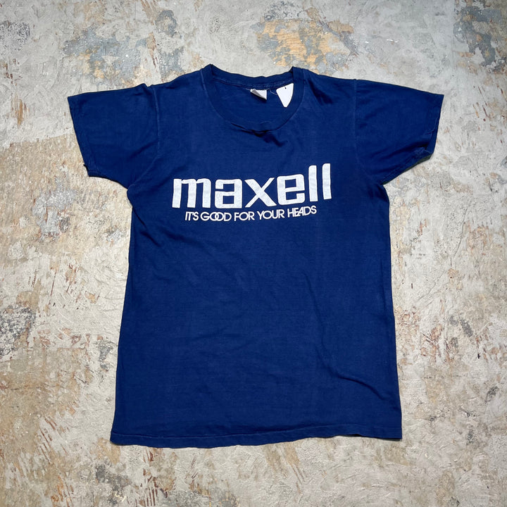 古着 USA製 80's スクリーンスターズ/ MAXELL / IT'S GOOD FOR YOUR HEADS / ヴィンテージ シングルステッチ プリントTシャツ/サイズL