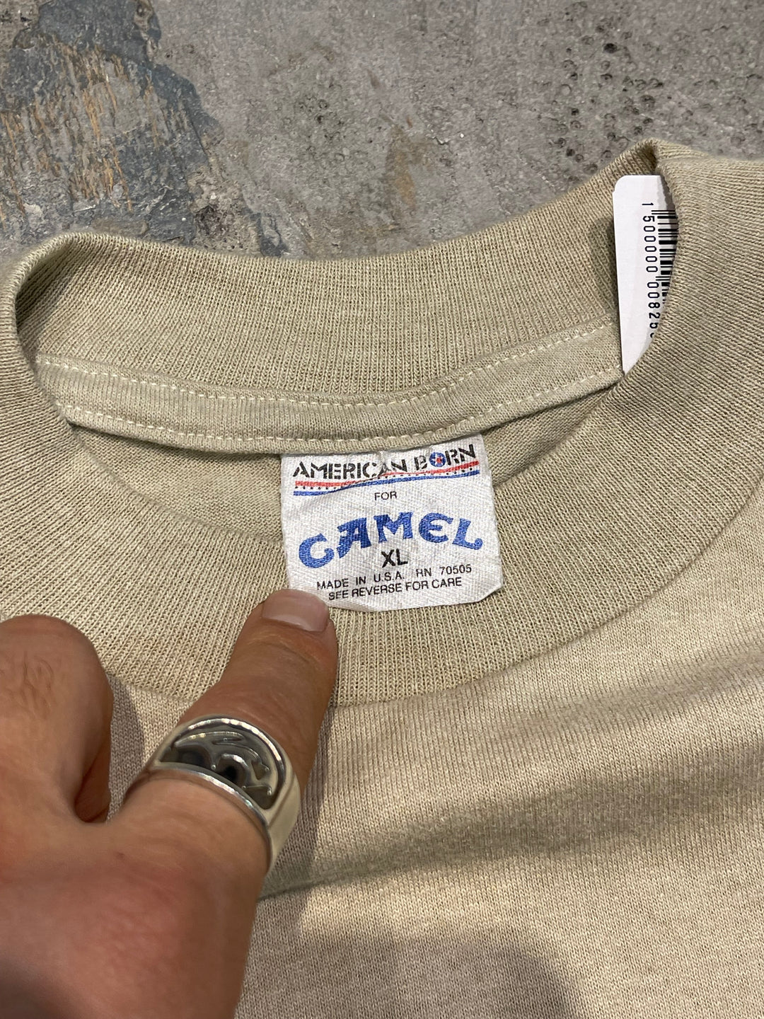 #MA175 古着 USA製 92's CAMEL/キャメル / 企業系  / ヴィンテージ シングルステッチ プリントTシャツ/サイズXL