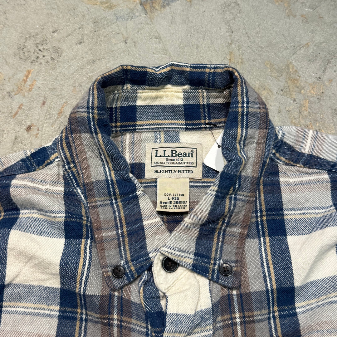 古着 L.L.Bean/ エルエルビーン/ フランネルシャツ/ チェック柄/ リメイク/ サイズL
