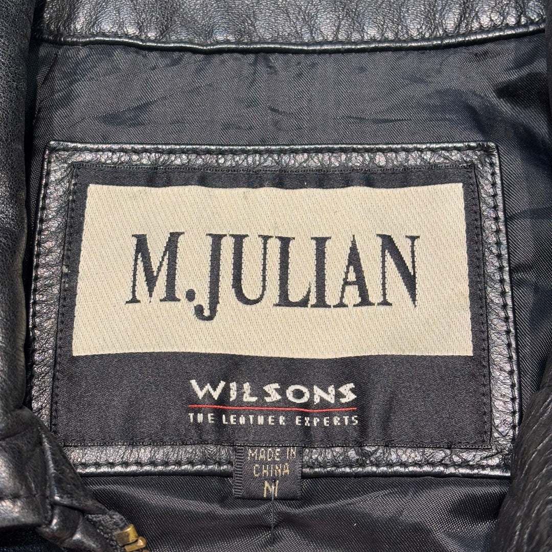 古着 WILSONS LEATHER/ ウィルソンズレザー/ 本革ジップアップレザージャケット/ 牛革/ サイズM