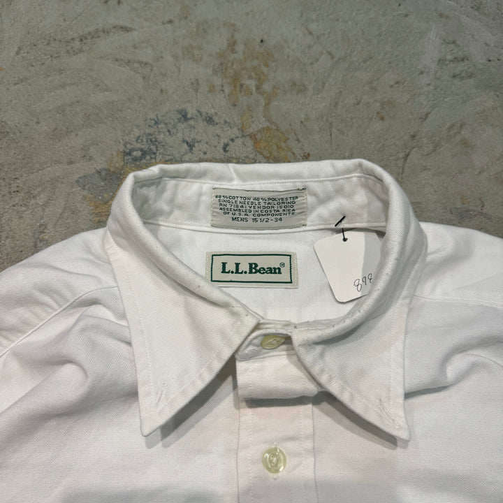 古着 L.L.Bean/ エルエルビーン/ ボタンダウン長袖シャツ/ 無地/ サイズM