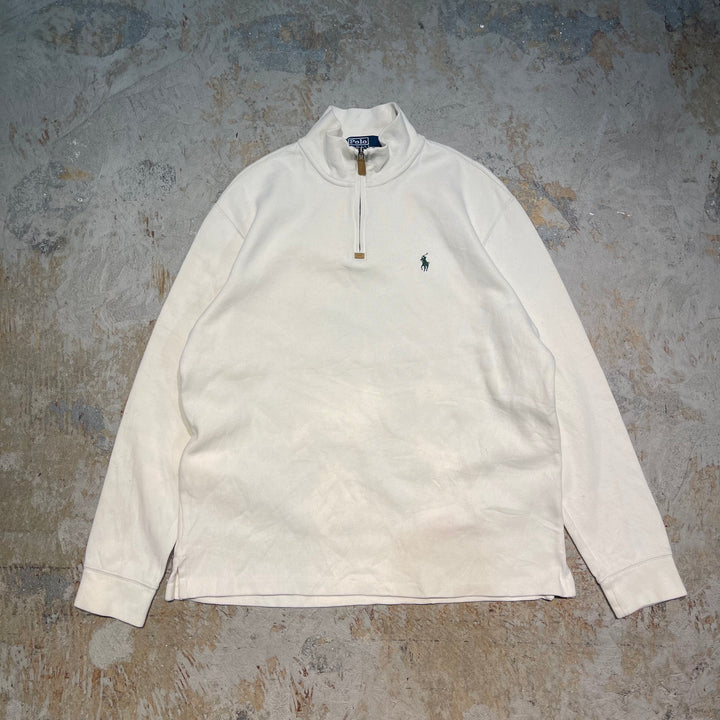 #3327 古着 Polo Ralph Lauren/ポロラルフローレン / Half Zip Cotton Knit Sweater/ハーフジップ コットンニット セーター / サイズL