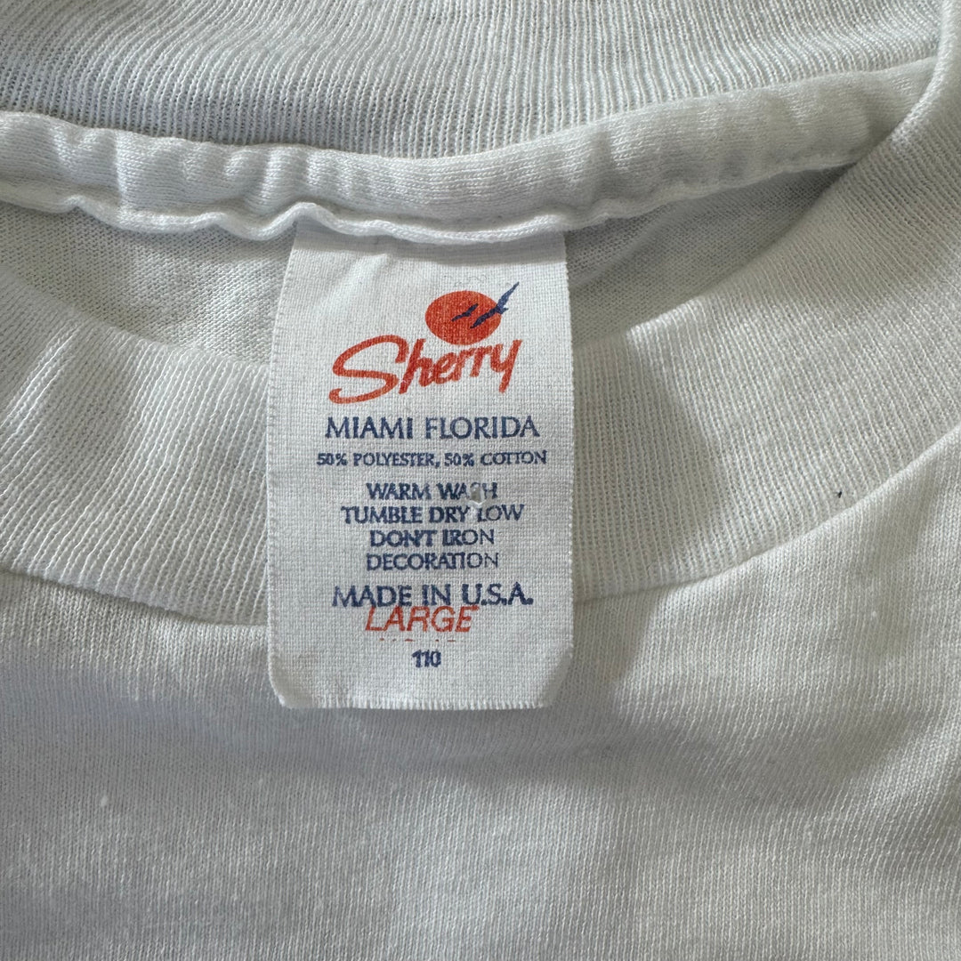 古着 90's USA製 Sherry シェリー MICKEY ミッキー FLORIDA フロリダ キャラクターTシャツ シングルステッチ サイズL