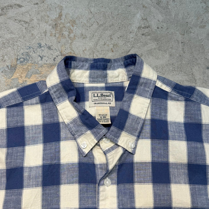 古着 L.L.Bean/ エルエルビーン/  ボタンダウン半袖シャツ/ チェック柄/ サイズXL