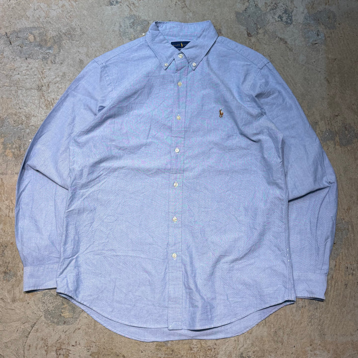 古着 POLO by Ralph Lauren/ ラルフ ローレン/ ボタンダウン長袖シャツ/ 無地/ サイズL