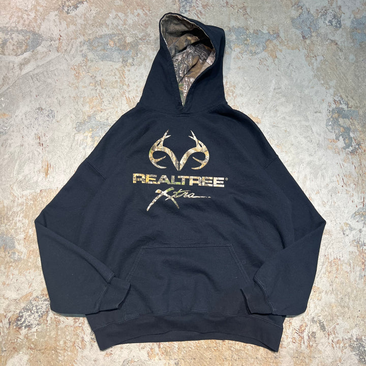 #4011 古着 REALTREE/リアルツリー/Pull over Parker/プルオーバーパーカー/フード裏リアルツリー柄/サイズXL