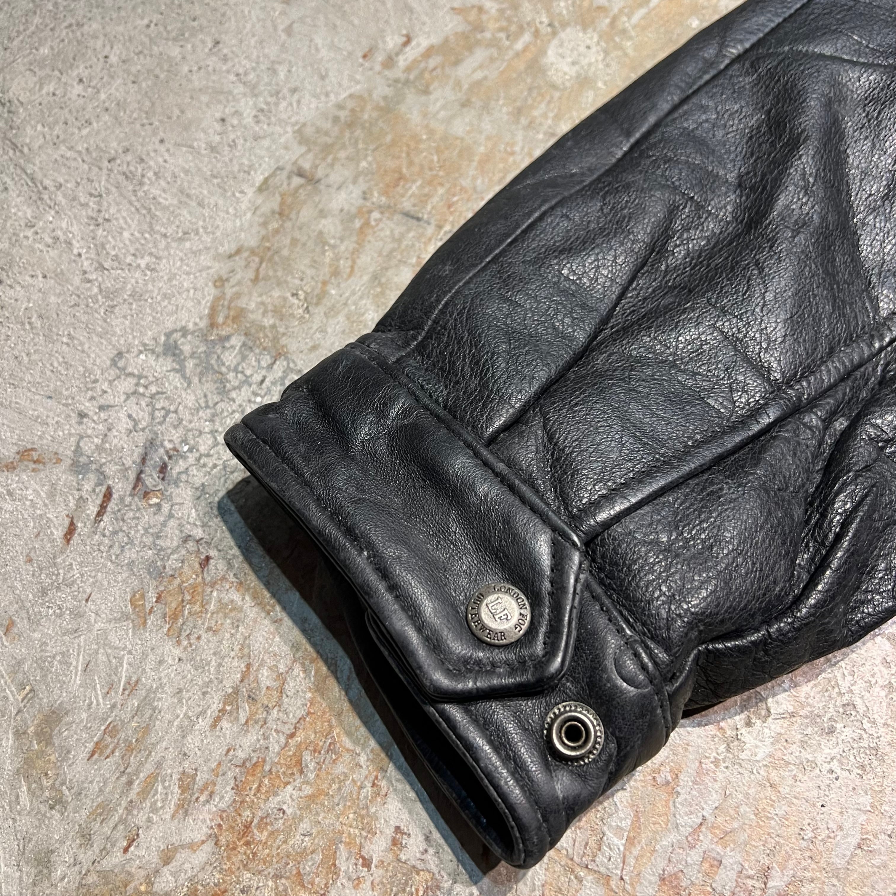 3198 古着 LONDON FOG/ロンドンフォグ/Leather jacket/ジップ