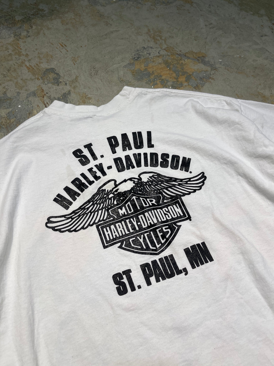 #MA171 古着 USA製 91's Harley-Davidson /ハーレー ダビッドソン / ST.PAUL / ミネソタ州 / シングルステッチ ヴィンテージ Tシャツ / サイズXXL相当