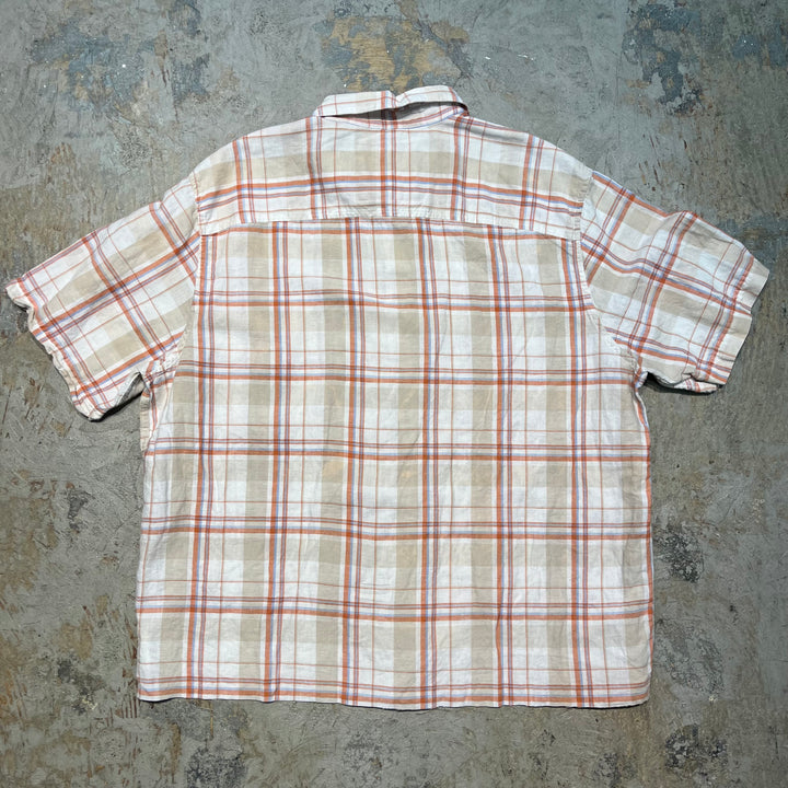 旧衣服timberland/汀布莱克/短袖衬衫/格纹/翻拍/尺寸XXL