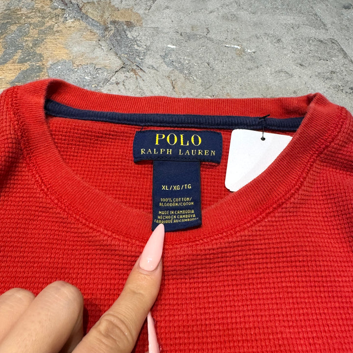 중고 의류 Polo Ralph Lauren/Polo Ralph Lauren/Crew Neck Waffle Long Sleeve T-Shirt/Size XL