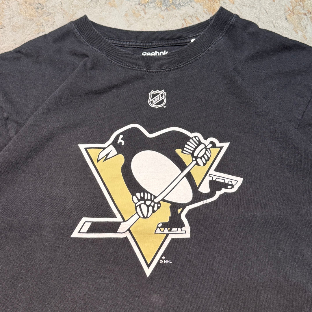 빈티지 Reebok/NHL/피츠버그 펭귄/프린트 티셔츠/크기 l