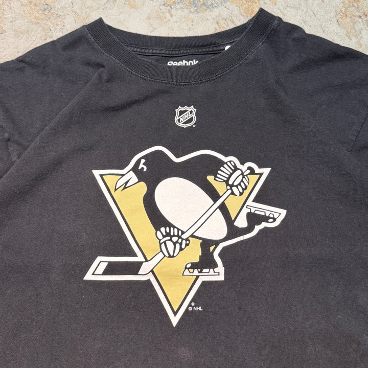 빈티지 Reebok/NHL/피츠버그 펭귄/프린트 티셔츠/크기 l
