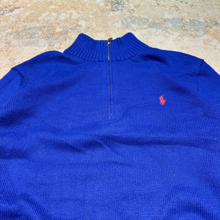 古着 POLO by Ralph Lauren/ポロラルフローレン/ハーフジップニットセーター/サイズL