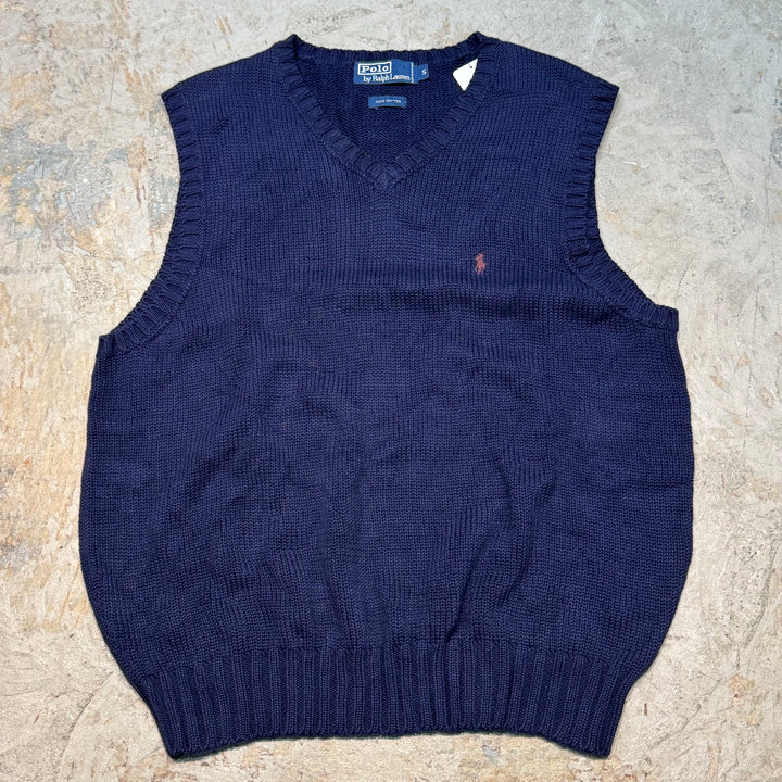 古着 90's~ POLO by Ralph Lauren/ ポロバイラルフローレン/ Vネックニットベスト/ サイズS