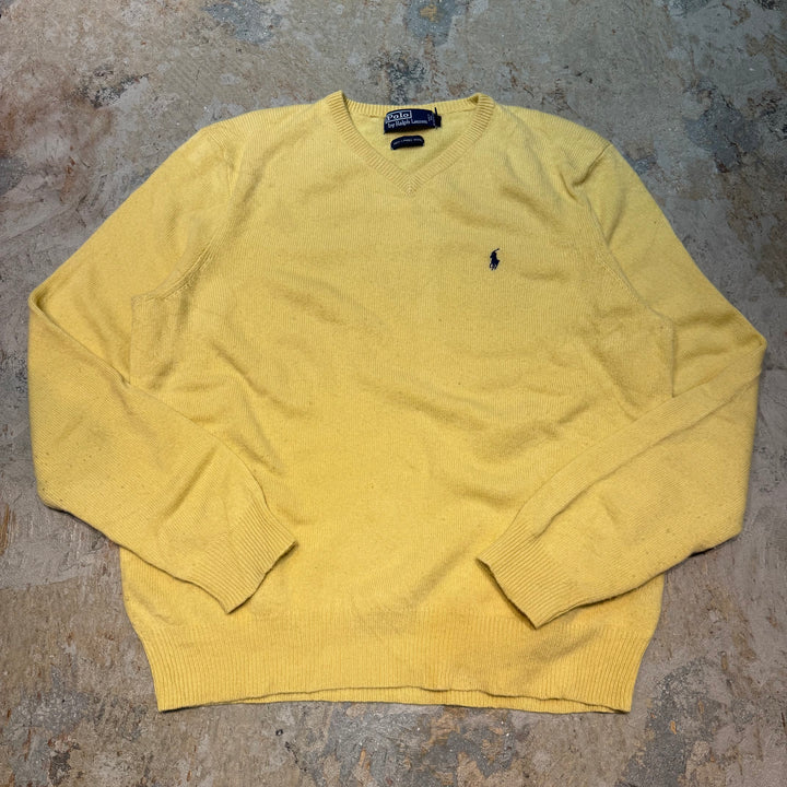 古着 POLO by Ralph Lauren/ ポロ バイ ラルフローレン/  クルーネックニットセーター/Vネック/ サイズXL