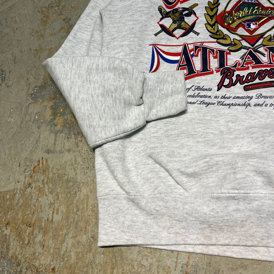 #3923 古着 NUTMEG /Crew  Neck Sweat Shirt/クルーネックスウェット/92 champions atlanta/MLB/MADE IN U.S.A/サイズM