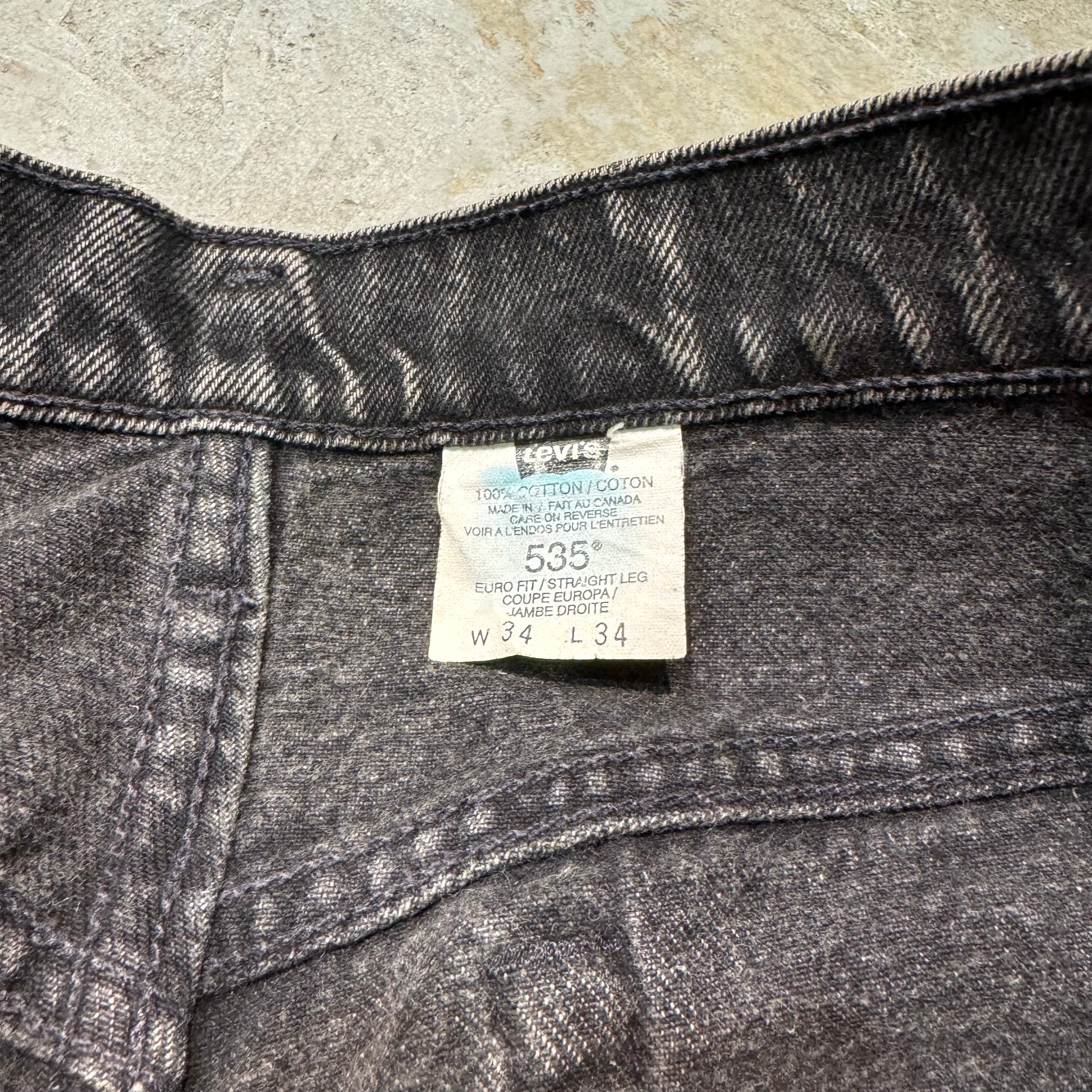 古着 カナダ製 Levi's/リーバイス/ブラックデニムパンツ/535/実寸