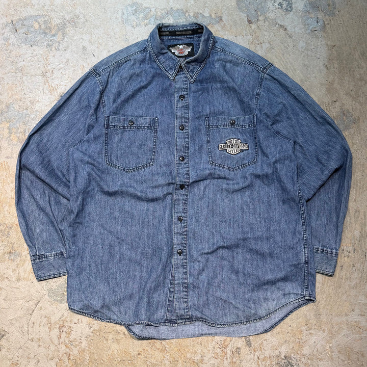 古着 Harley-Davidson/ ハーレーダビッドソン/ デニムシャツ/ サイズXL