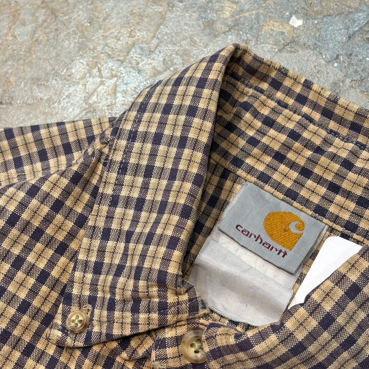 古着 carhartt/カーハート/ ボタンダウン長袖シャツ/ チェック柄/ サイズL相当