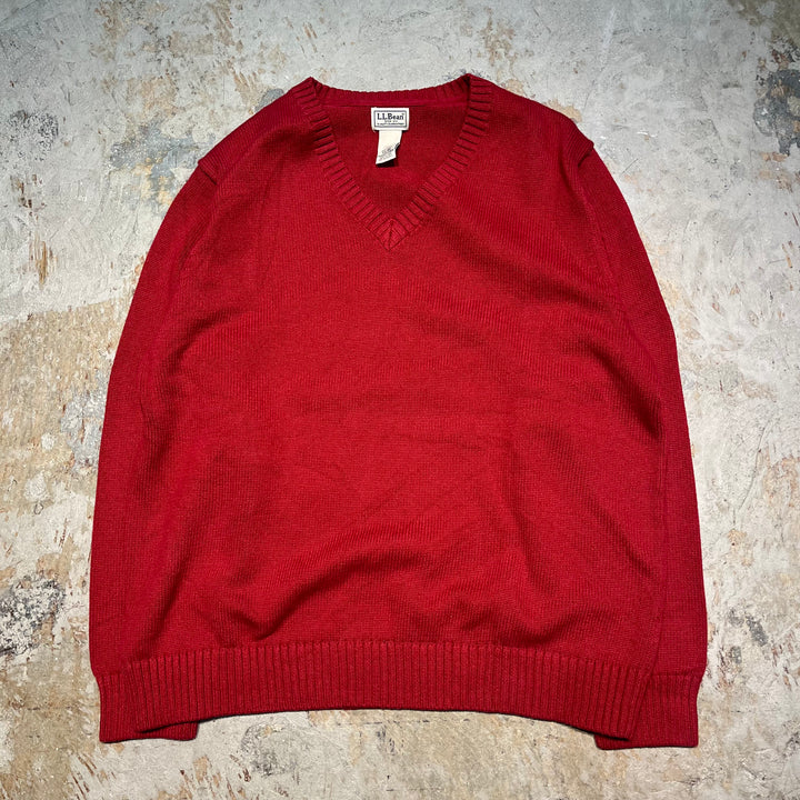 #3689古着/L.L.Bean/エルエルビーン/コットンニット/Cottonknit/Ｖネック/サイズXXL