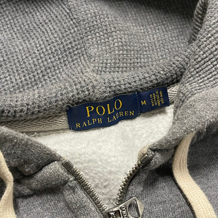 #3827 古着 POLO Ralph Lauren/ポロラルフローレン/Zip Up Hoody / ジップパーカー / フード裏地サーマル/reverse weaveタイプ/サイズM