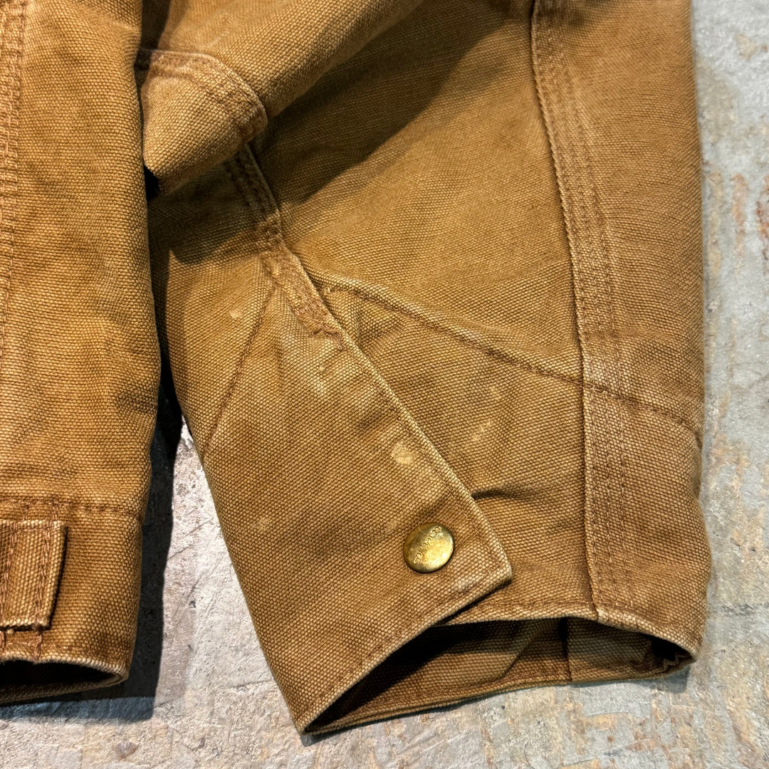 古着 carhartt/ カーハート/デトロイトジャケット/ ダック地/ 裏地ブランケット/ チェック柄/ 企業ロゴ/ サイズL