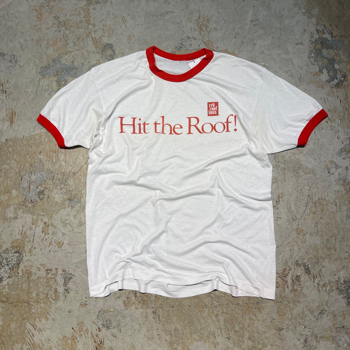 #4470 古着 90's Vintage/short sleeve Print Ringr t-shirt Tee/半袖プリントリンガーTシャツ/サイズL-XL相当