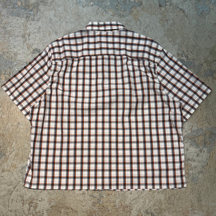 旧衣服TIMBERLAND/汀布莱克/纽扣短袖衬衫/格子图案/翻拍/尺寸XL