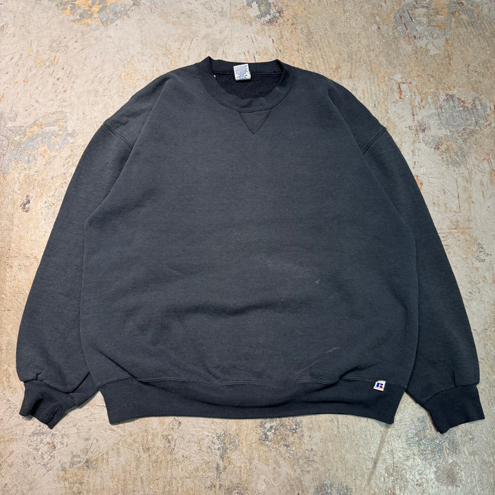 古着 USA製 90's~ RUSSELLATHLETIC/ ラッセル アスレチック/ クルーネックブランクスウェット/ 無地/ Vガゼット/ サイズXL