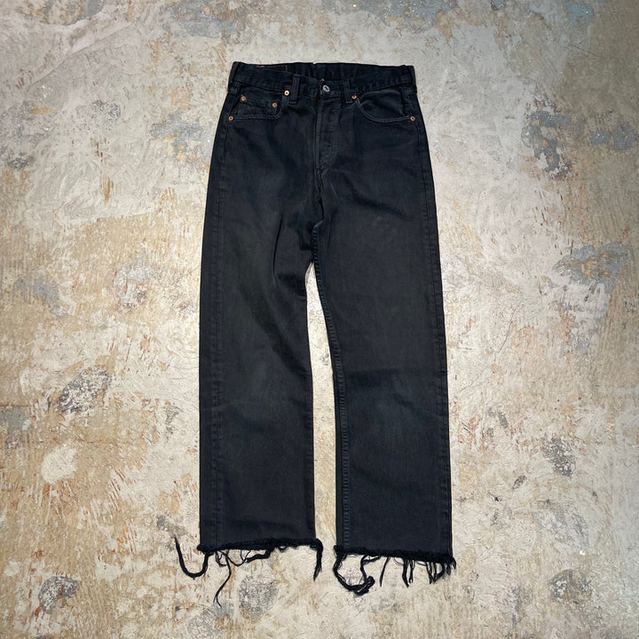 #4772 古着 93's LEVI’S/リーバイス/501/Black denim pants/ブラックデニムパンツ/USA製/後染め/サイズ30×32