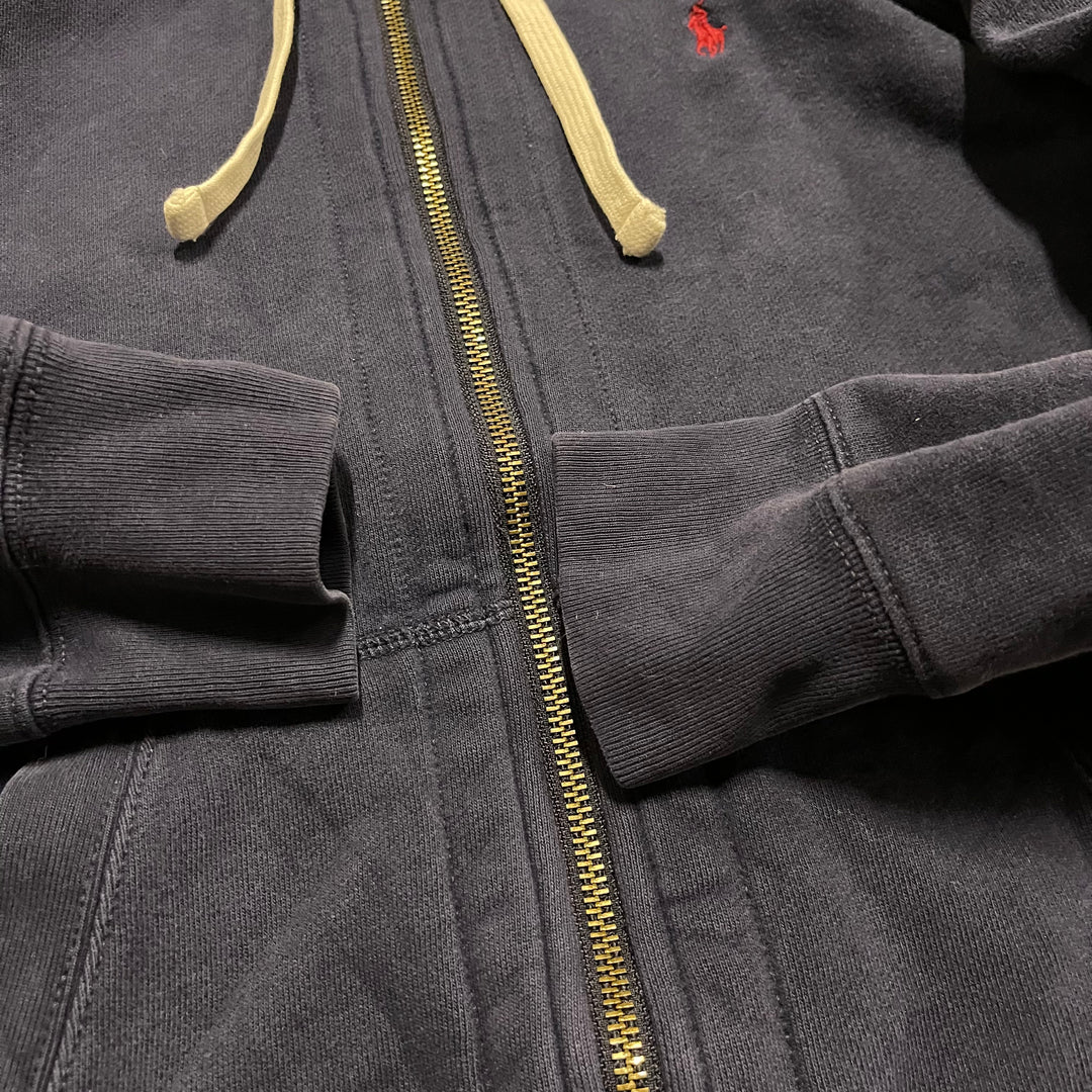 #3829 古着 POLO Ralph Lauren/ポロラルフローレン/Zip Up Hoody / ジップパーカー / フード裏地サーマル/reverse weaveタイプ/サイズM